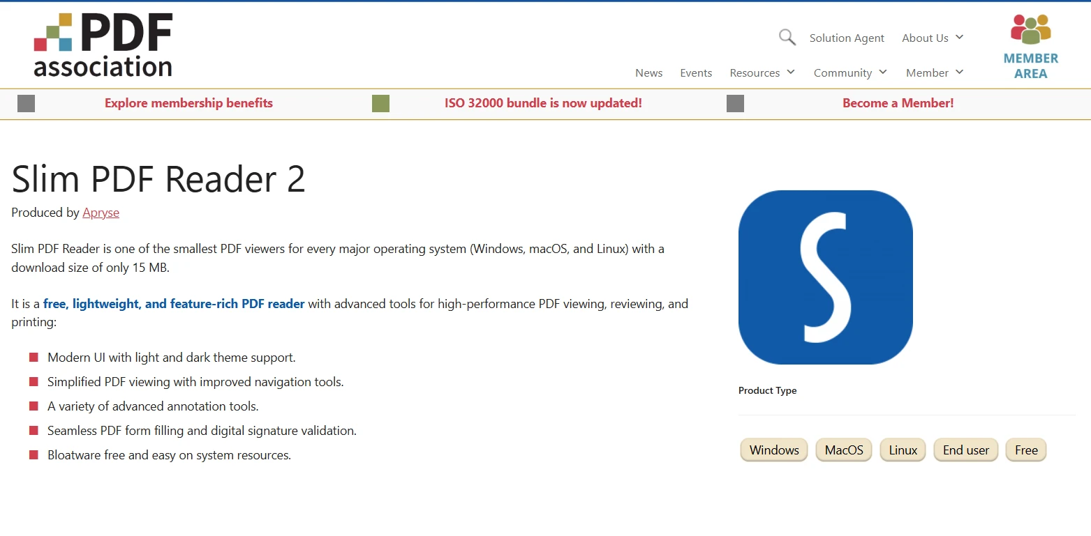Slim PDF Reader is one of the smallest PDF viewers for every major operating system 