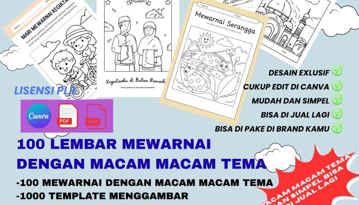 BUKU GAMBAR MEWARNAI ANAK SEKOLAH